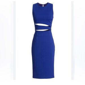 Elegant Blue Cut-Out Dress